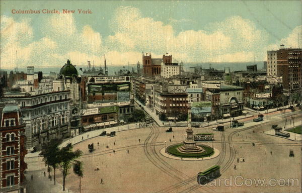 Aerial View of Columbus Circle New York