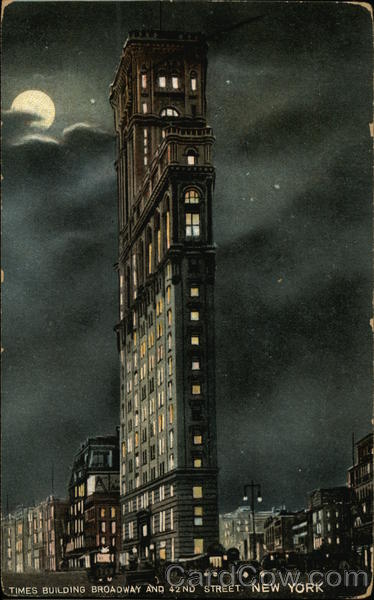 Times Building at Night, Broadway and 42nd Street New York