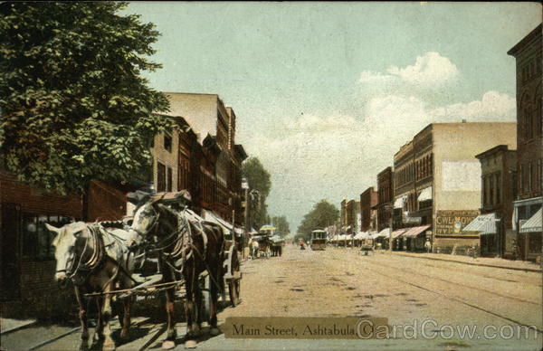 Looking Up Main Street Ashtabula Ohio