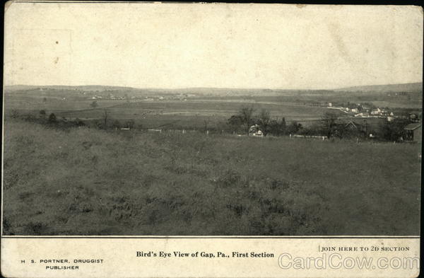 Bird's Eye View of Gap, Pa., First Section Pennsylvania