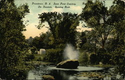 Swan Point Cemetery - THe fountain and Spouting Rock Postcard
