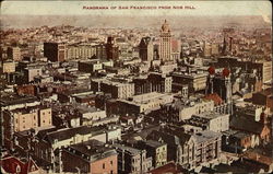 Panorama of City from Nob Hill Postcard