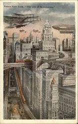 Future New York, "The city of Skyscrapers" Postcard
