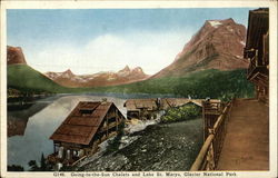 Going-to-the-Sun Chalets and Lake St. Marys, Glacier National Park Going-to-the-Sun Chalets and Lake St. Marys, Glacier National Park