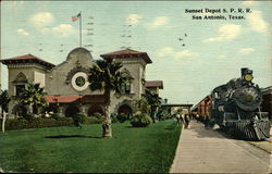 Sunset Depot S.P.R.R Postcard