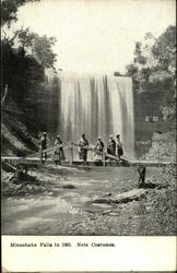 Minnehaha Falls in 1860 Note Costumes Postcard