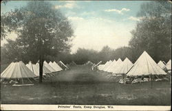 Privates' Tents Camp Douglas, WI Postcard Postcard