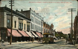 Seventh Street North from 5th Ave Rockford, IL Postcard Postcard