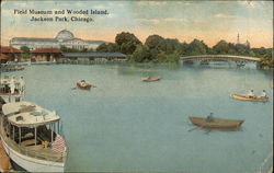 Field Museum and Wooded Island, Jackson Park Postcard