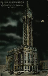 Singer Building, Broadway Corner Liberty Street Postcard