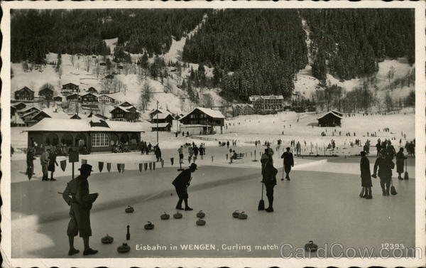 Curling Match Eisbahn in Wengen Switzerland