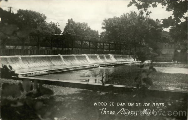 Wood St. Dam on St. Joe River Three Rivers Michigan