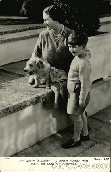 H.M. Queen Elizabeth the Queen Mother with H.R.H. The Duke of Cornwall