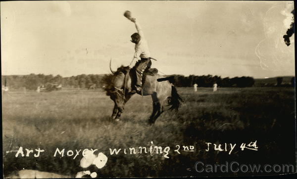 Art Moyer Winning 2nd July 4th Rodeos