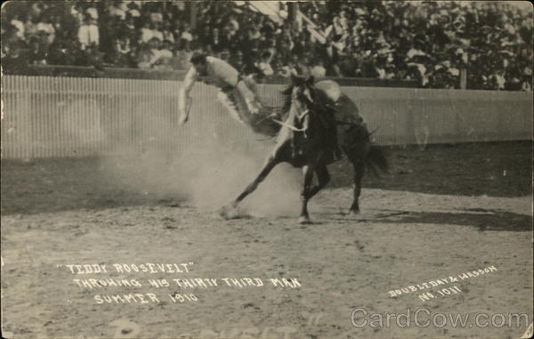 Teddy Roosevelt Throwing his Thirty Third Man, Summer, 1910