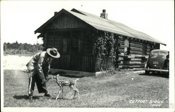Woman Bottle Feeding a Deer, Cut Foot Sioux Deer River Minnesota