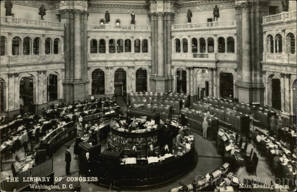 The Library of Congress - Main Reading Room Washington District of Columbia
