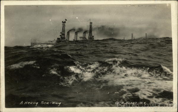 A Heavy Sea-Way, U.S.S. Vermont Steamers