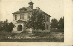 Public School Hustisford, WI Postcard Postcard