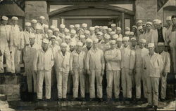 Portrait of Group of Men in White Uniforms Postcard