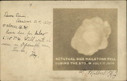 Hail from the July 1906 Storm Postcard