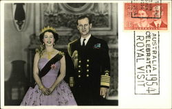 Her Majesty Queen Elizabeth II and Duke of Edinburgh - Royal Visit to Australia Melborne, Australia Postcard Postcard