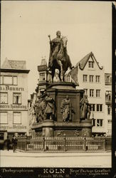 Statue of Freidrich Wilhelm III, King of Prussia, In Heumarkt Square Cologne, Germany Postcard Postcard