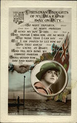 Christmas Thoughts of My Dear One Away On Duty - Rotary Photographic Series Postcard