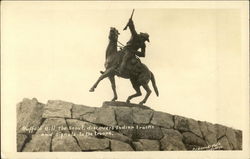 Buffalo Bill, the Scout, Discovers Indian Tracks and Signals to the Troops Postcard
