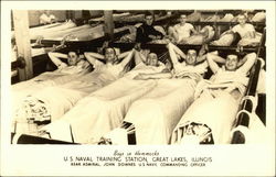 Boys in Hammocks U.S. Naval Training Station Great Lakes, IL Postcard Postcard