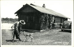 Woman Bottle Feeding a Deer, Cut Foot Sioux Deer River, MN Postcard Postcard