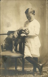 A Boy and His Dog: Bradford & Junior Postcard