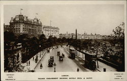 Thames Embankment showng Hotels Cecil & Savoy London, England Postcard Postcard