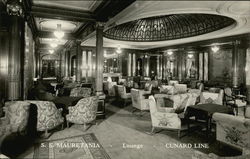 S.S. Mauretania - Lounge Postcard
