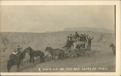 A Hold Up on the Old Santa Fe Trail Postcard