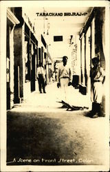 A Scene on Front Street Colon, Panama Postcard Postcard