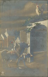 Cat, Dog Donkey Postcard