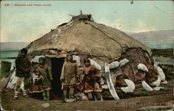 Eskimos in their igloo Native Americana