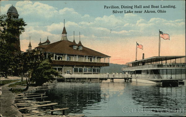 Pavilion, Dining Hall and Boat Landing at Silver Lake Akron Ohio