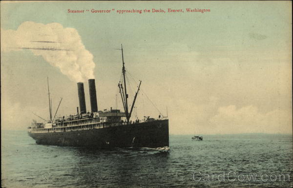 Steamer Governor Approaching the Docks Everett Washington