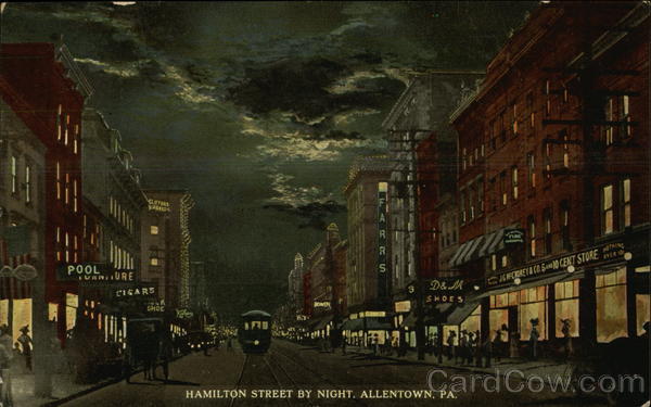 Hamilton Street at Night Allentown Pennsylvania