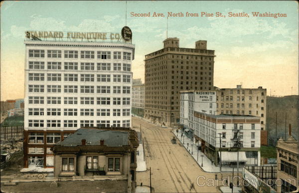 Second Avenue, North From Pine Street Seattle Washington
