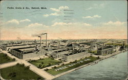 Aerial View of Parke, Davis & Co Detroit, MI Postcard Postcard