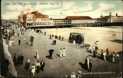 Steel Pier and Boardwalk Postcard