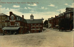 Center Square and High Street Glen Rock, PA Postcard Postcard