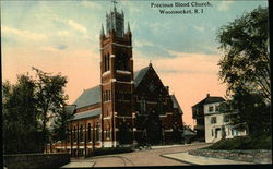 Precious Blood Church Woonsocket, RI Postcard Postcard