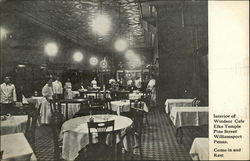 Interior of Windsor Cafe Williamsport, PA Postcard Postcard