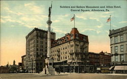 Soldiers and Sailors Monument, and Allen Hotel Postcard