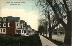 Main and Hamilton Streets Norristown, PA Postcard Postcard