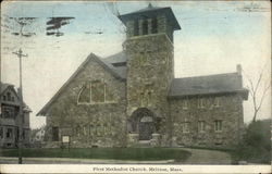 First Methodist Church Melrose, MA Postcard Postcard